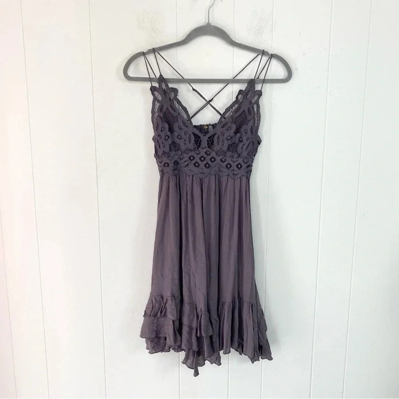 Free People Purple Lace Mini Dress—NWOT - Picture 2 of 16